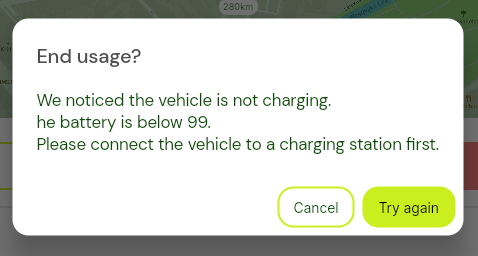 Strict charging reminder popup